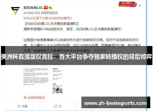 美洲杯直播版权竞标：各大平台争夺独家转播权的背后博弈