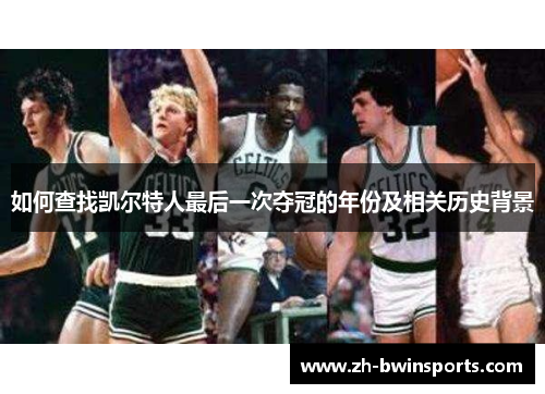 如何查找凯尔特人最后一次夺冠的年份及相关历史背景